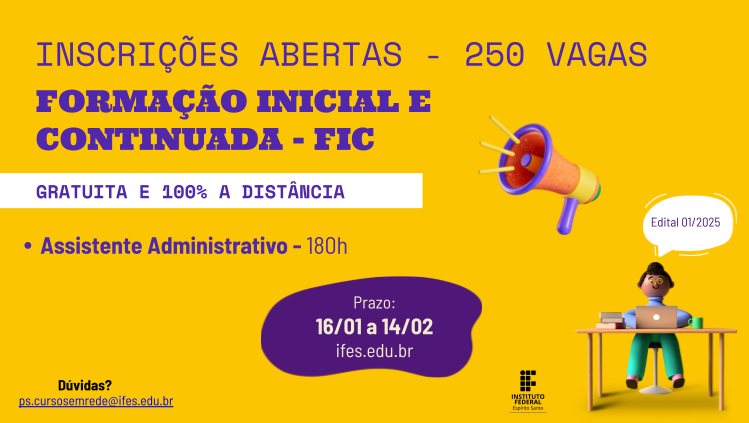 Edital disponível! Inscreva-se!