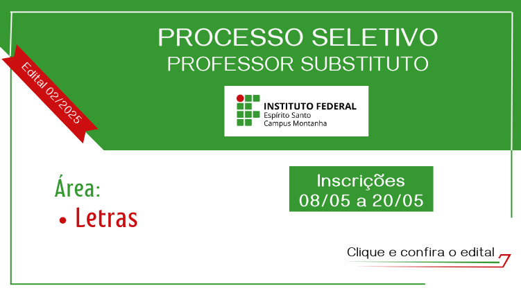 Edital 02/2025 - Professor Substituto Letras